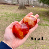 Polished Carnelian Hearts