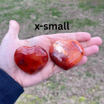 Polished Carnelian Hearts