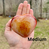 Polished Carnelian Hearts
