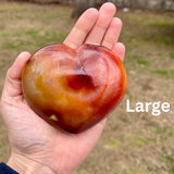Polished Carnelian Hearts