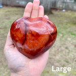 Polished Carnelian Hearts