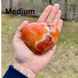 Polished Carnelian Hearts