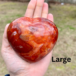 Polished Carnelian Hearts
