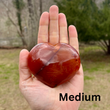 Polished Carnelian Hearts