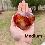 Polished Carnelian Hearts