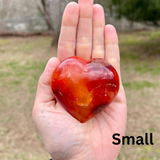 Polished Carnelian Hearts
