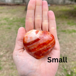 Polished Carnelian Hearts