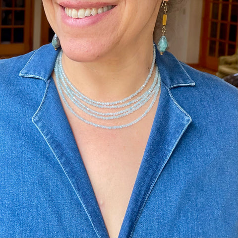 [MOON DROP] Aquamarine Necklaces